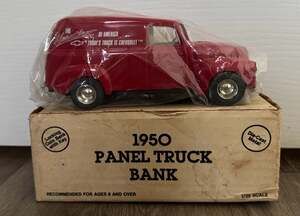 Ertl 1950 Chevy Panel Truck Bank The Heartbeat of America Die-Cast Coin Bank